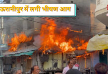 मऊरानीपुर में भीषण आग: आधे घंटे में 8 दुकानें जलकर खाक, लाखों का नुकसान